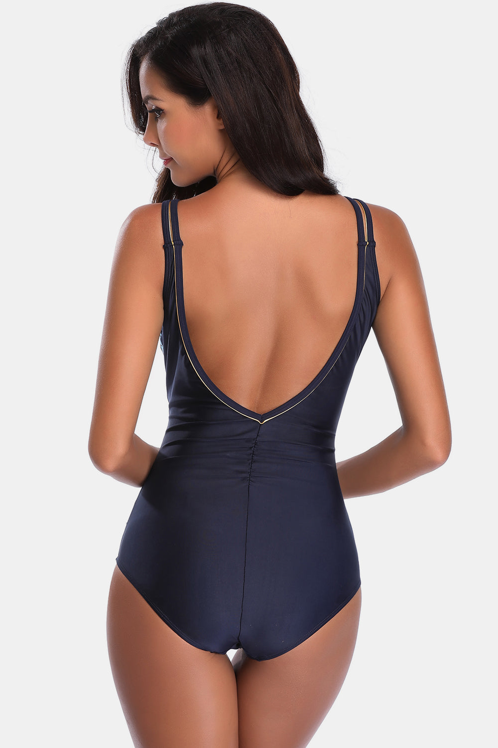 Full Size V-Neck Backless One-Piece Swimwear - Lindsay's Shop