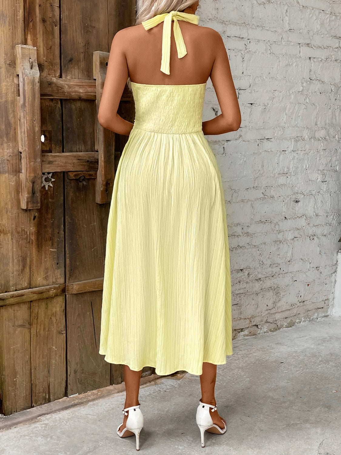 Honey Halter Neck Midi Dress - Lindsay's Shop