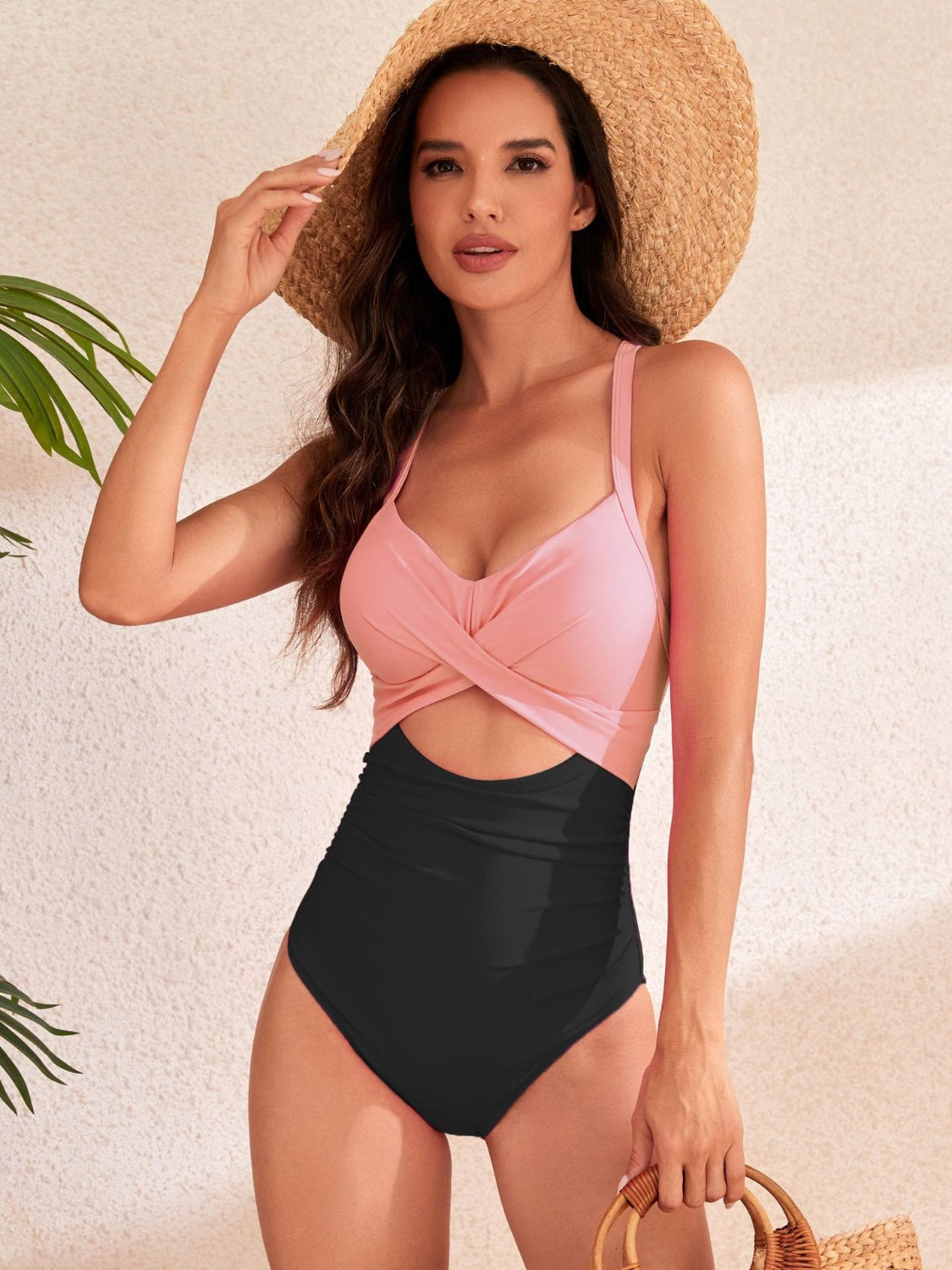 Crisscross Cutout V-Neck One-Piece Swimwear - Lindsay's Shop